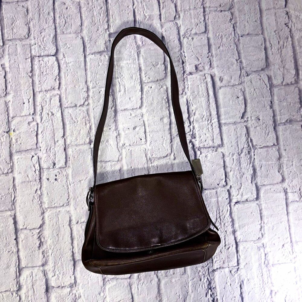 Vintage Coach Legacy Leather Flap Bag 9332 Brown Y2K